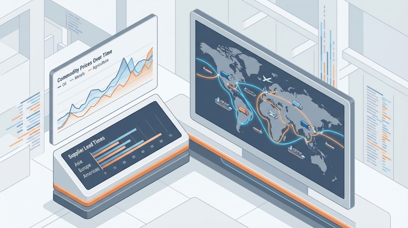 Visualizing price and lead-time data across a global supply chain.