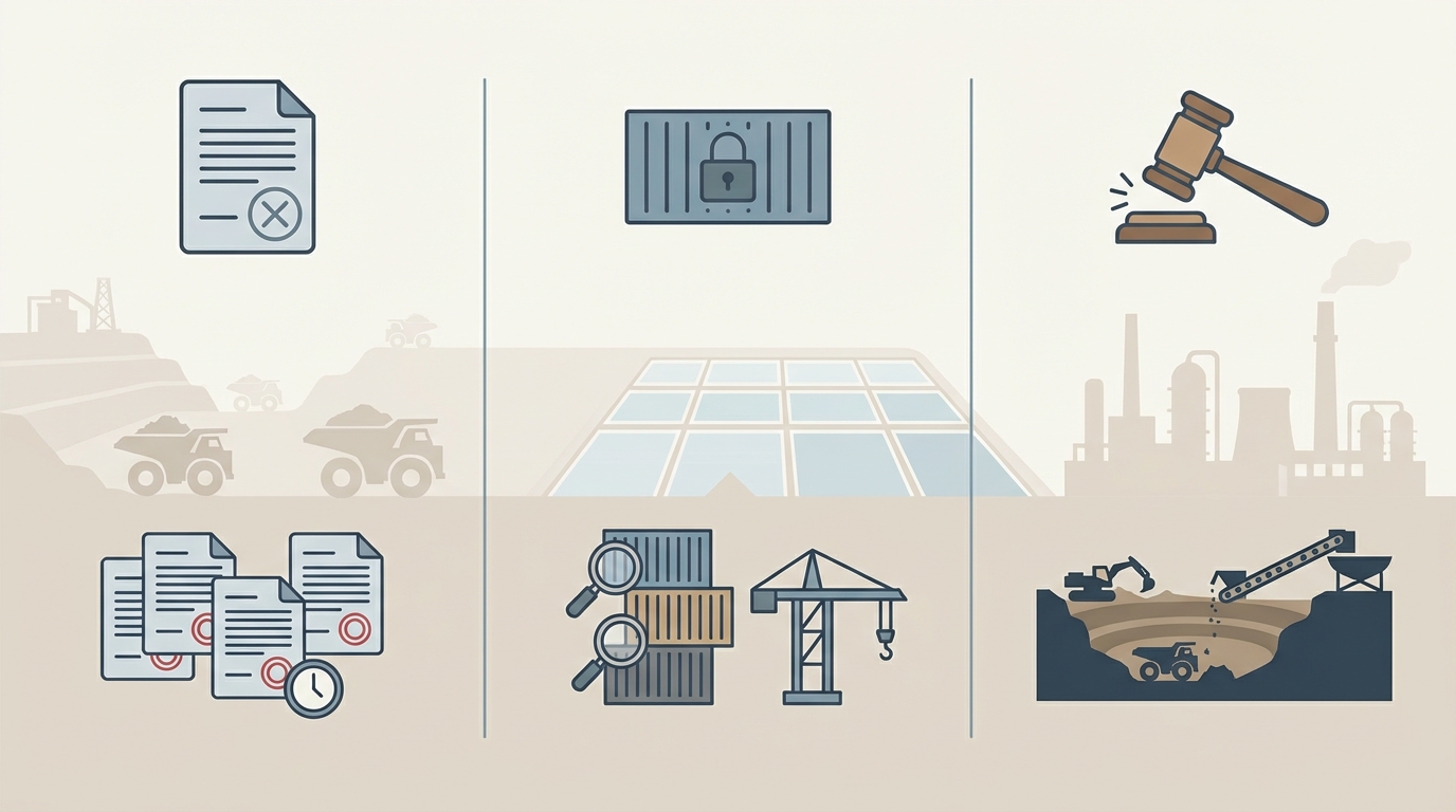 The three main legal-administrative forces reshaping 2026 metals availability.