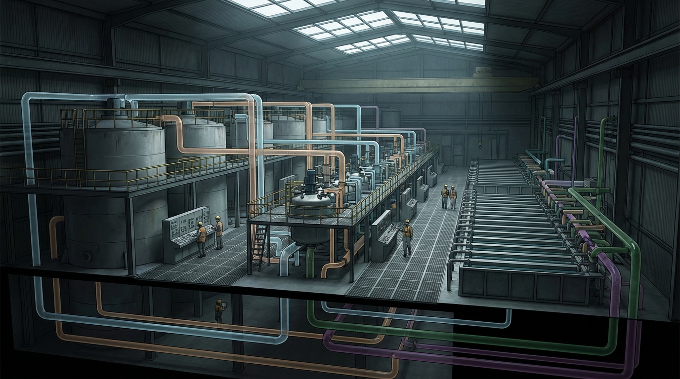 Representative hydrometallurgical facility for critical mineral processing in a modern industrial setting.