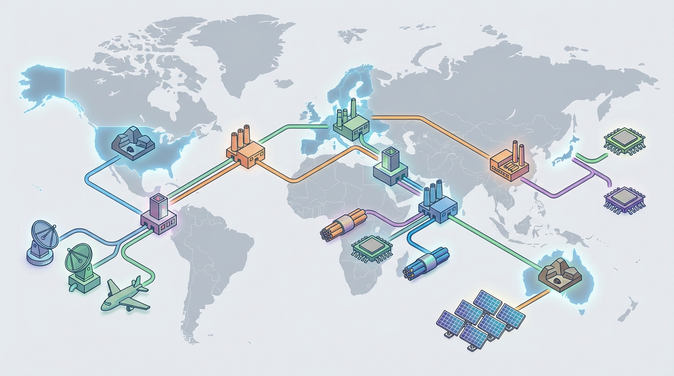 Global non-Chinese gallium and germanium supply chain from extraction to high-tech applications.