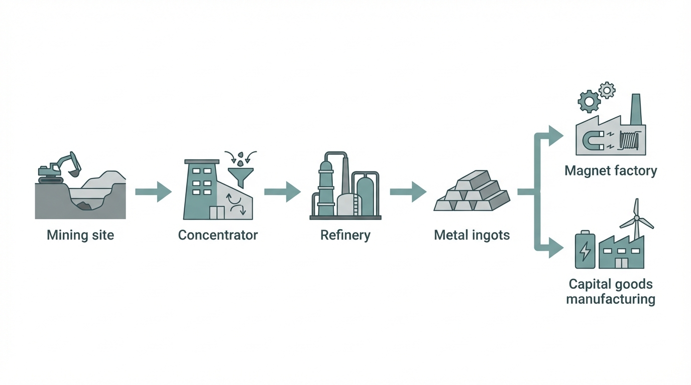 From extraction to advanced manufacturing in critical mineral value chains.