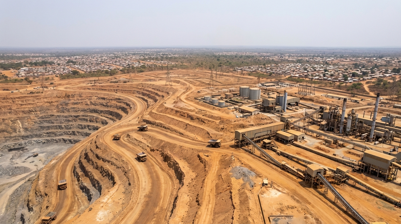 Representative view of large-scale copper and cobalt mining operations in Central Africa.