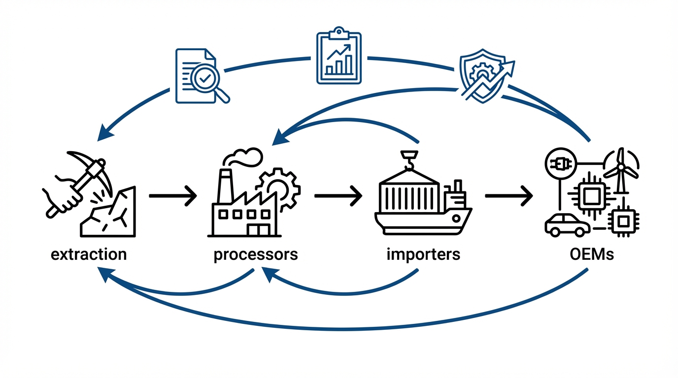 Shifting responsibilities across the critical raw materials value chain.