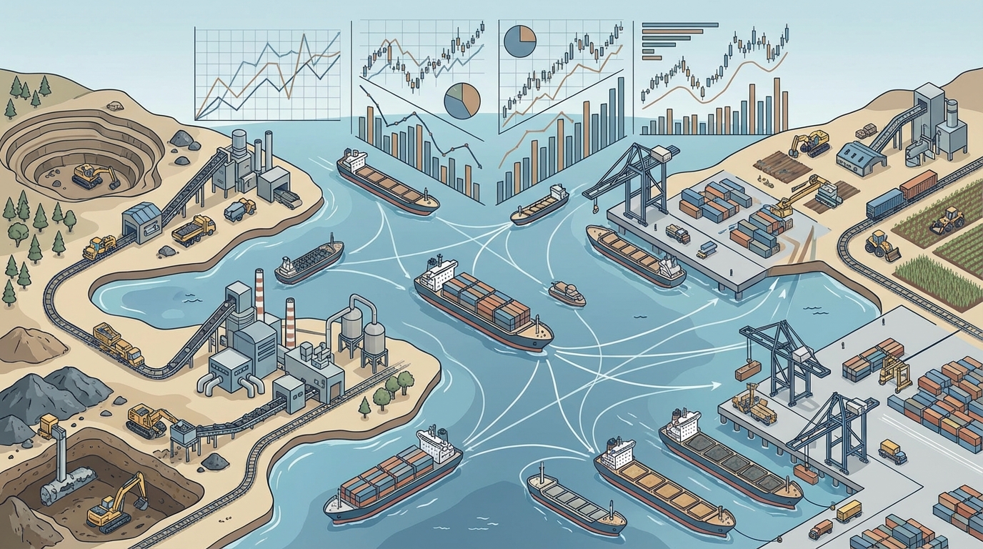 Visualizing the link between mines, export restrictions, and spot market prices.