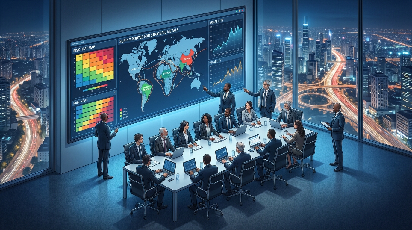 Board-level materials risk dashboard for strategic metals oversight.