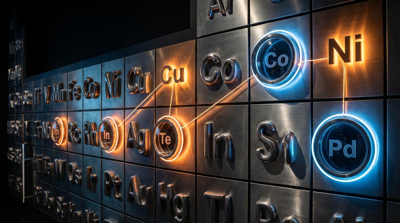 Highlighting companion metals within the broader periodic table of elements