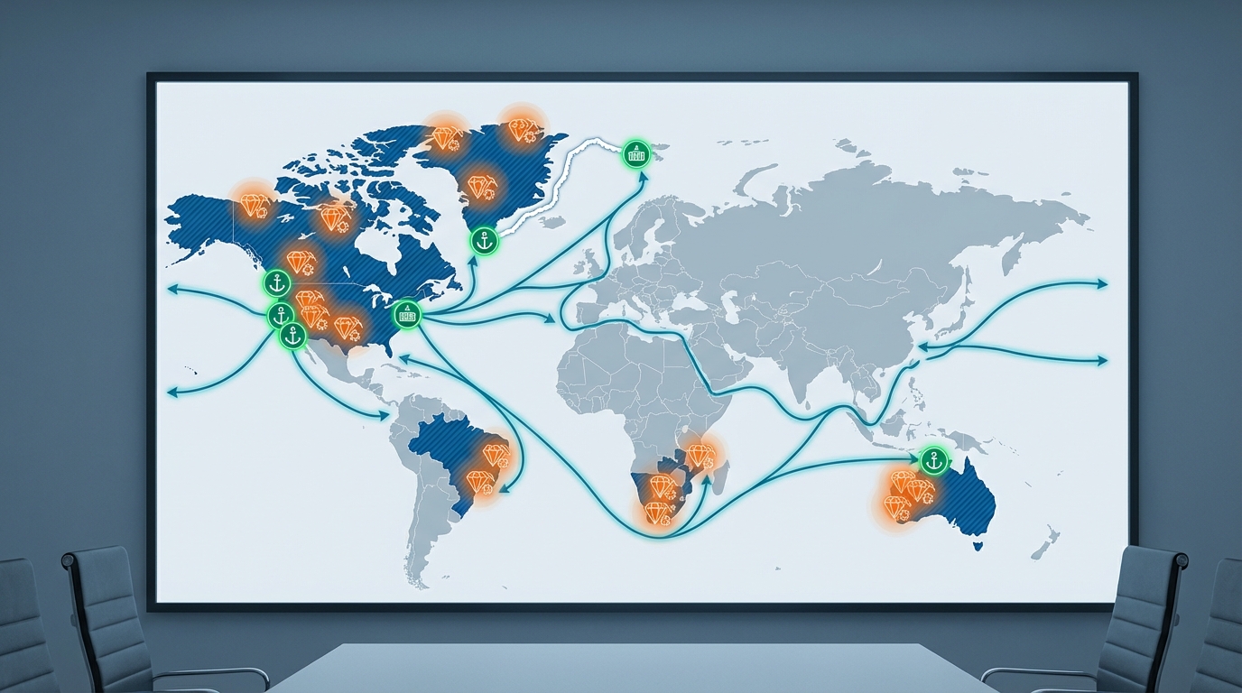 Global distribution of key rare earth projects and logistics chokepoints