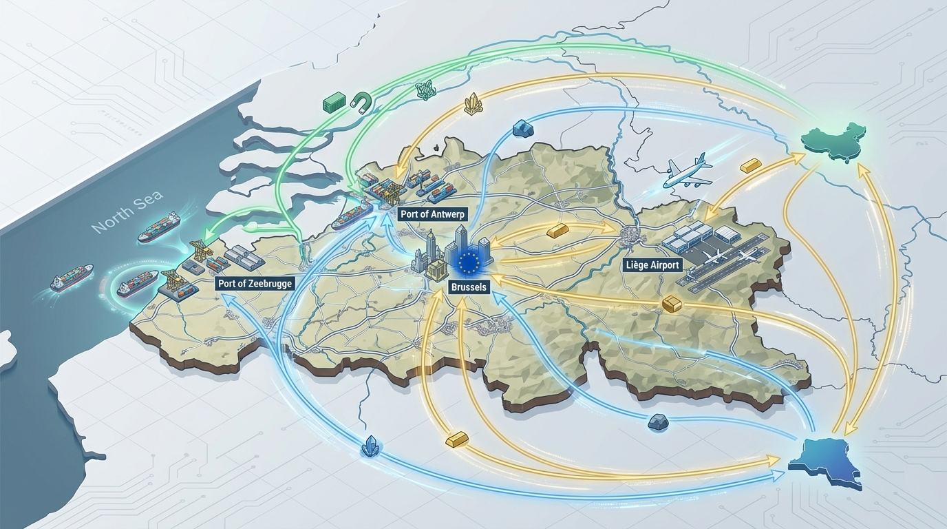 Key Belgian transshipment hubs for strategic and precious metals.