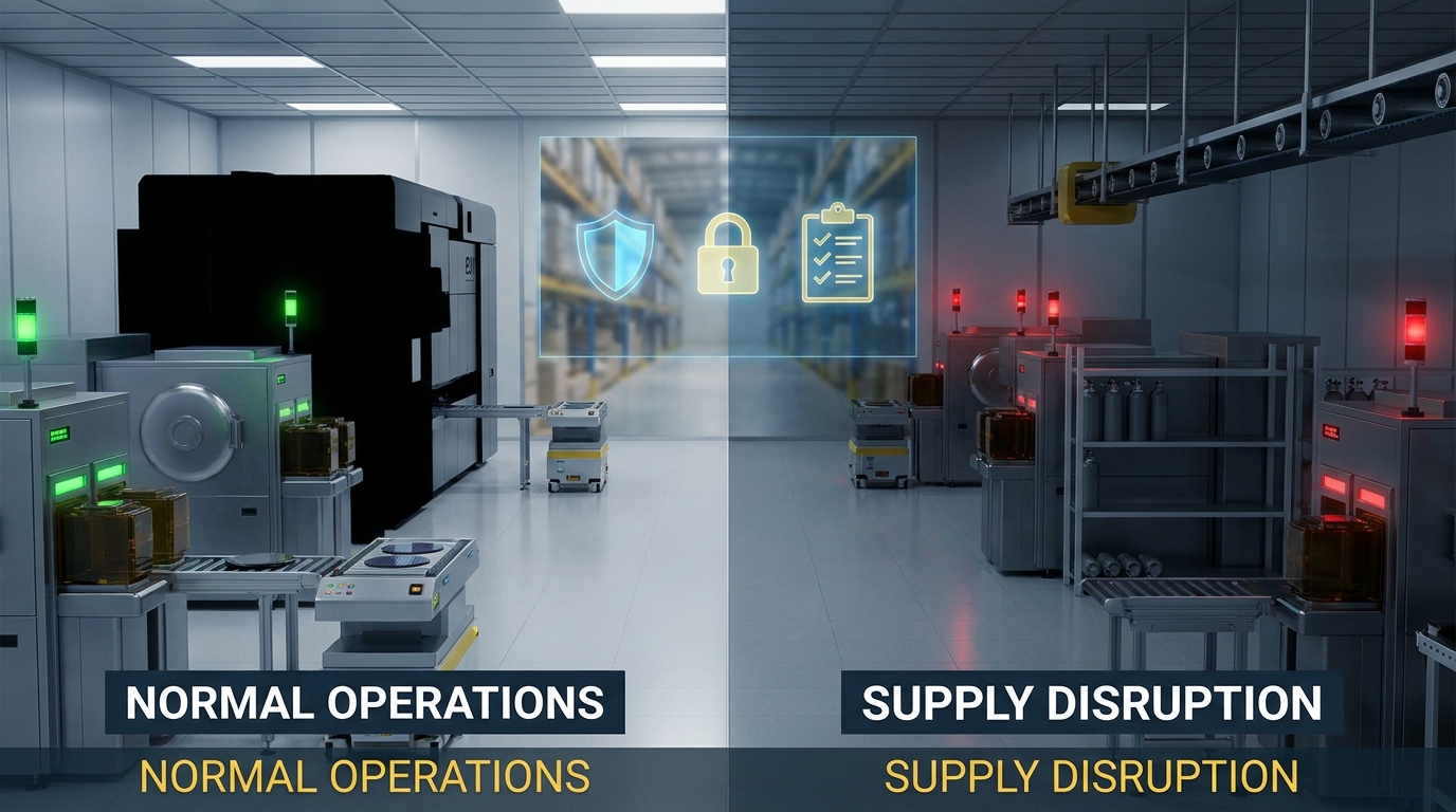 Illustrate semiconductor supply vulnerability under export restrictions.